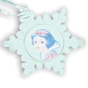 Vintage 2000 disney snow white frosted Glass Snowflake christmas Ornament